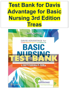 Test Bank for Davis Advantage for Basic Nursing 3rd Edition Treas