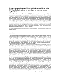Torque ripple reduction of Switched Reluctance Motor using DITC and adaptive turn-on technique for electric vehicle applications