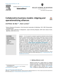 Collaborative business models: Aligning and operationalizing alliances 