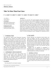 Journal Article Template: Civil Engineering