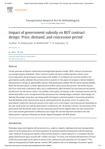 Impact of government subsidy on BOT