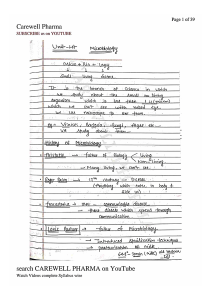 Unit 1, Pharmaceutical Microbiology, B Pharmacy 3rd Sem, Carewell Pharma