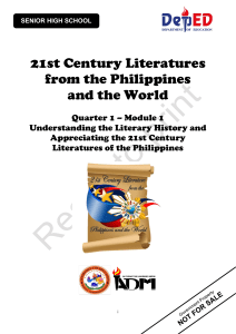 21st Century Literatures Quarter 1 Module 1 version 5