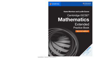 Cambridge IGCSE Mathematics Extended Practice Book 2nd Edition (Karen Morrison and Lucille Dun..