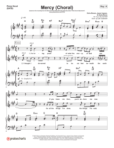 Mercy (Choral) (Elevation Wo...) Piano Vocal (SATB)