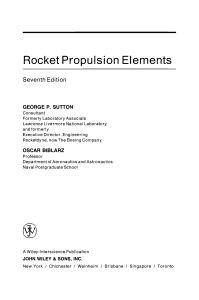 Rocket Propulsion Elements Textbook, 7th Edition