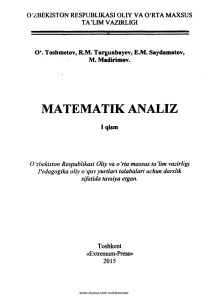 Matematik analiz