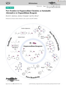 Angew Chem Int Ed - 2023 - Anderson - New Frontiers in Organosodium Chemistry as Sustainable Alternatives to Organolithium