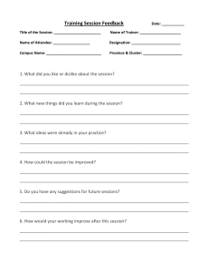 Feedback form for the Training session