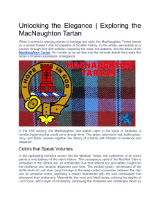 Unlocking the Elegance | Exploring the MacNaughton Tartan