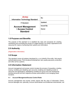 Account Management & Access Control IT Standard