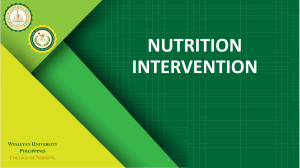 Nutrition Care Process: Nursing Intervention