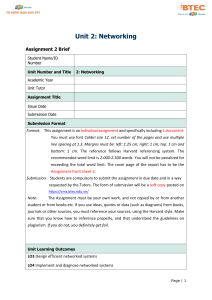 02 Networking Assignment 2 Brief