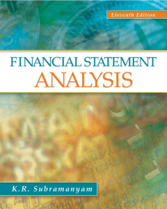 Financial Statement Analysis, 11th Edition by Subramanyam