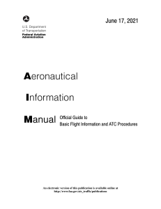 Aeronautical Information Manual: Flight & ATC Guide