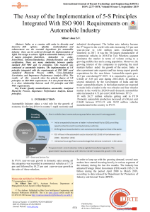 5-S & ISO 9001 in Automobile Industry: Implementation Assay