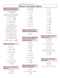 Physics Formula Sheet