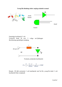 Yorug'lik diodlari va ularning zanjirga ulanishi