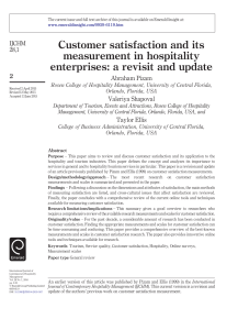 Pizam et al. - 2016 - Customer satisfaction and its measurement in hospi