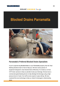 Blocked Drains Parramatta