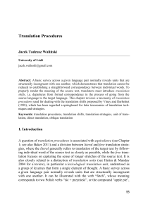 Translation Procedures