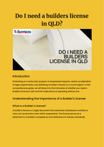 Do I need a builders license in QLD?