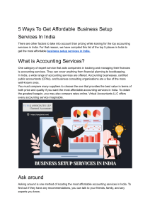 5 Ways To Get Affordable Business Setup Services In India