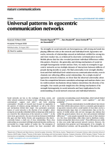 Universal patterns in egocentric communication networks