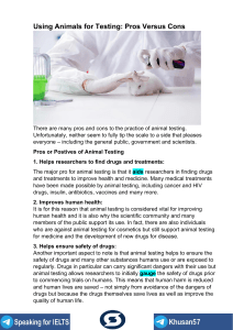 Animal testing and preservation