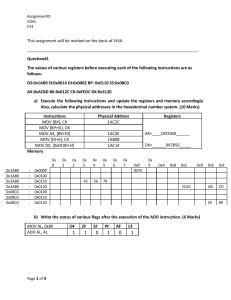 Assembly Language Assignment: Registers, Memory, Flags