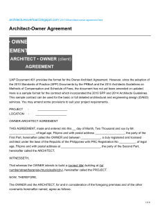 Architect-Owner Agreement