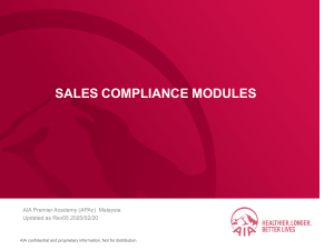 Sales Compliance Modules