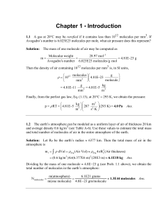 Fluid Mechanics Solutions Manual: Gas Properties & Atmosphere