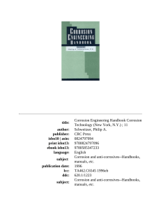 Handbook Corrosion Engineering (Corrosion Technology)