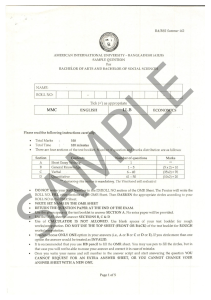 AIUB BA/BSS Sample Question Paper - Summer 162