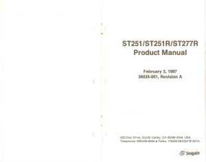 Seagate ST251 ST251R ST277R - Product Manual - Feb87