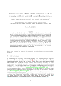 Chinese consumers’ attitude towards ready to eat salads by comparing traditional Logit with Machine Learning methods