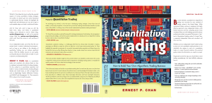 Quantitative Trading How to build your own algorithlic trading business ernest P. chan