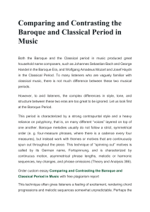 Comparing and Contrasting the Baroque and Classical Period in Music