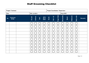 Grooming checklist-Blank