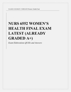  NURS 6552 WOMENS HEALTH FINAL 