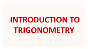 8.0 Trigonometry Theory