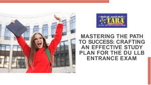 Mastering the Path to Success: Crafting an Effective Study Plan for the DU LLB Entrance Exam