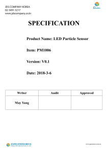 PM1006 LED PARTICLE SENSOR MODULE SPECIFICATIONS