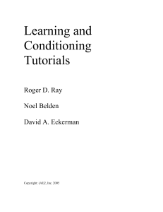 Ray Belden Eckerman Learning and Conditioning Tutorials