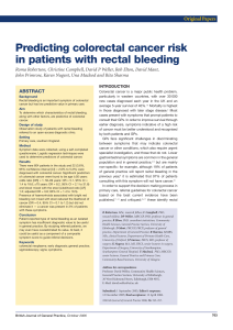 Predicting colorectal cancer risk in patients with rectal bleeding