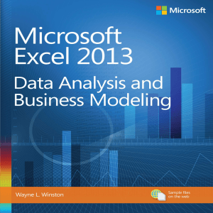 Microsoft Excel 2013 Data Analysis and B