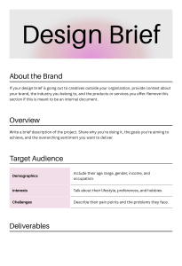 Design Brief Doc in Grey Lilac Black Soft Pastels Style