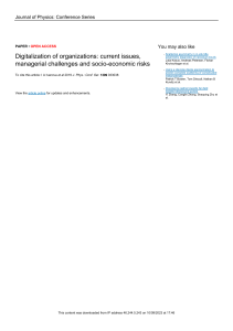 Digitalization of organizations - current issues managerial challenges