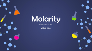 Molarity & Stoichiometry (GROUP 4)